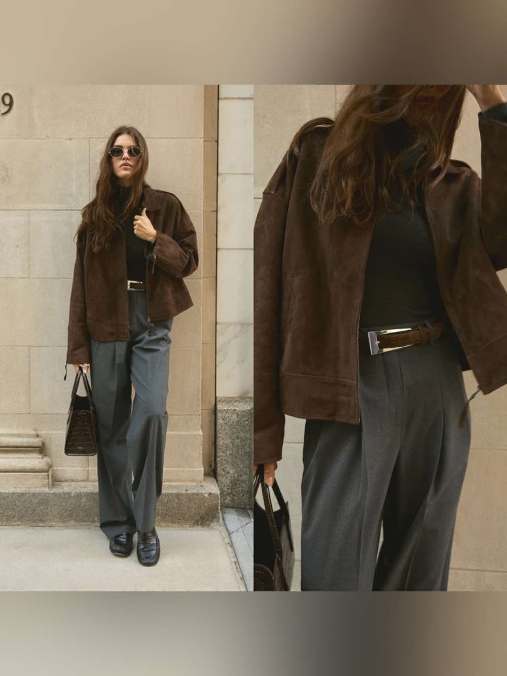 NWT AUREUM Collective Mercer brown suede jacket